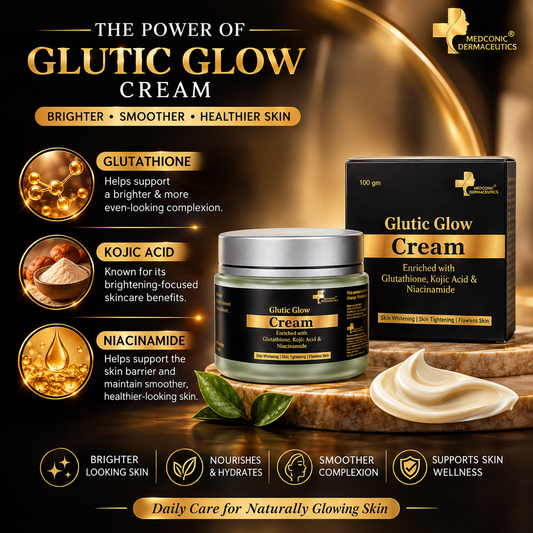 Glutic Glow Cream with Glutathione, Kojic Acid & Niacinamide – 50 g