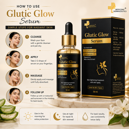 Glutic Glow Serum with Glutathione 2% & Niacinamide 5% – 30 ml