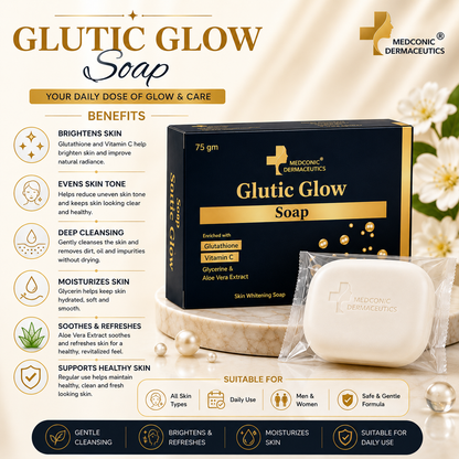 Glutic Glow Soap with Glutathione & Vitamin C – 75 g
