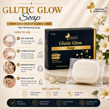 Glutic Glow Soap with Glutathione & Vitamin C – 75 g