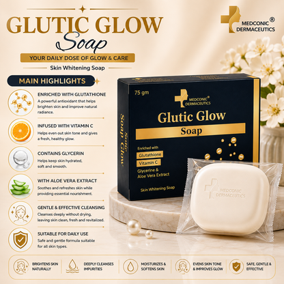 Glutic Glow Soap with Glutathione & Vitamin C – 75 g